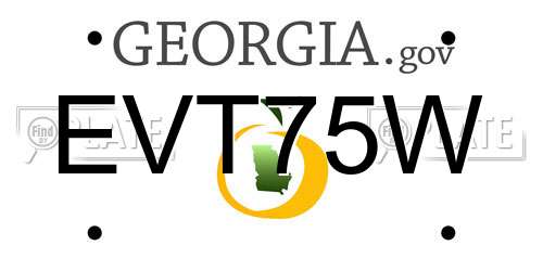 EVT75W Georgia License Plate