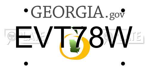 EVT78W Georgia License Plate