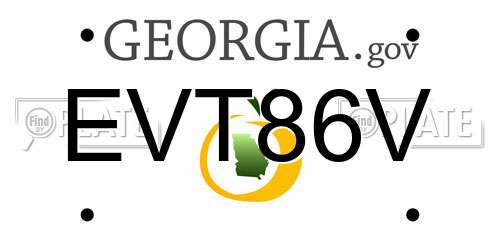 EVT86V Georgia License Plate
