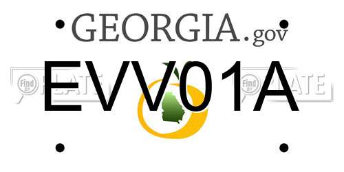 EVV01A Georgia License Plate