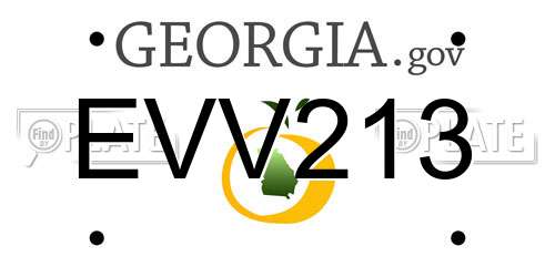 EVV213 Georgia License Plate