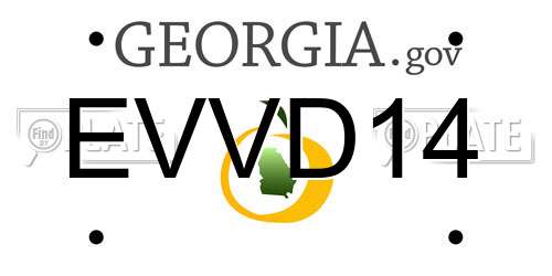 EVVD14 Georgia License Plate