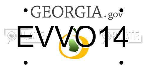 EVVO14 Georgia License Plate