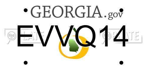 EVVQ14 Georgia License Plate