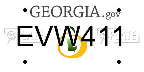 EVW411 Georgia License Plate