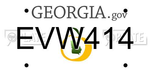 EVW414 Georgia License Plate