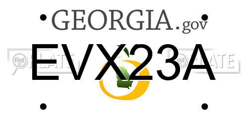 EVX23A Georgia License Plate