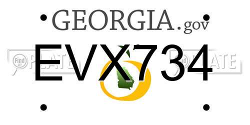 EVX734 Georgia License Plate