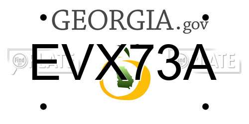 EVX73A Georgia License Plate