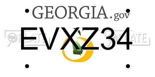 EVXZ34 Georgia License Plate