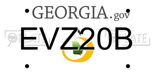 EVZ20B Georgia License Plate