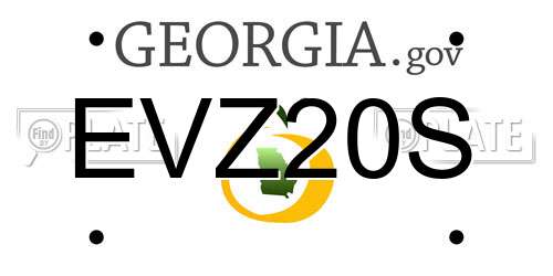 EVZ20S Georgia License Plate