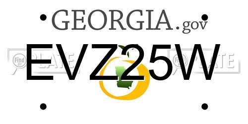 EVZ25W Georgia License Plate
