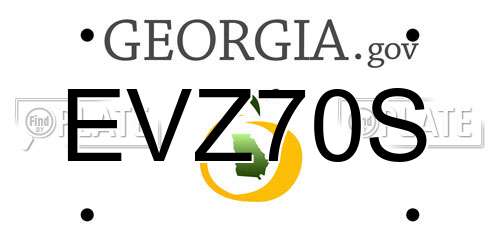 EVZ70S Georgia License Plate