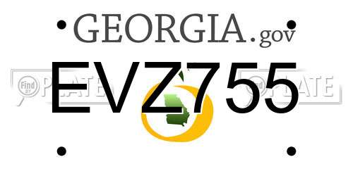 EVZ755 Georgia License Plate