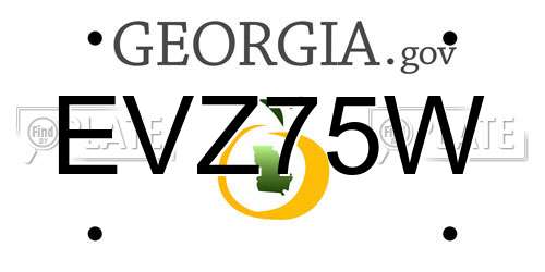EVZ75W Georgia License Plate