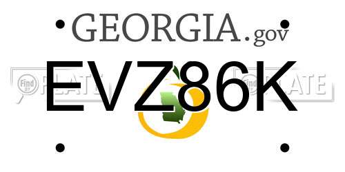 EVZ86K Georgia License Plate