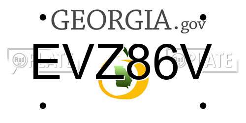 EVZ86V Georgia License Plate