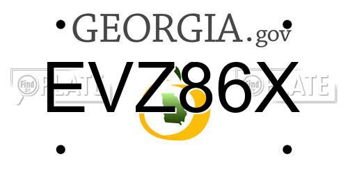 EVZ86X Georgia License Plate