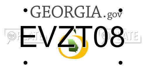 EVZT08 Georgia License Plate