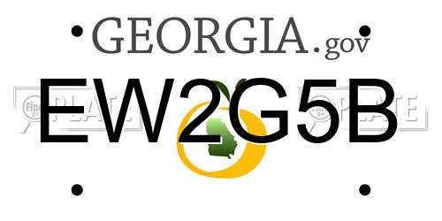 EW2G5B Georgia License Plate