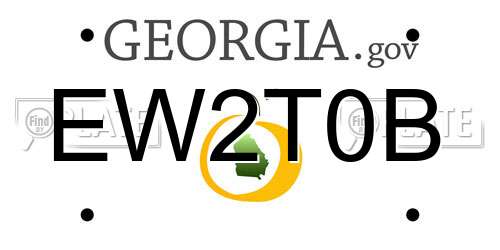 EW2T0B Georgia License Plate