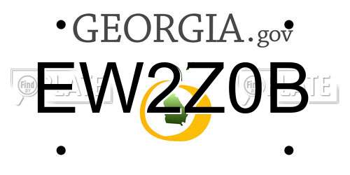 EW2Z0B Georgia License Plate
