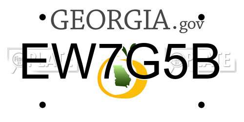 EW7G5B Georgia License Plate