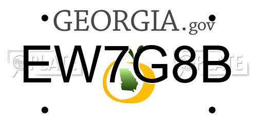 EW7G8B Georgia License Plate