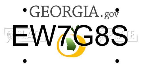 EW7G8S Georgia License Plate