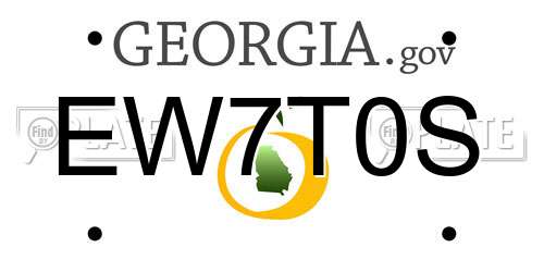 EW7T0S Georgia License Plate