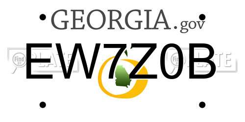 EW7Z0B Georgia License Plate