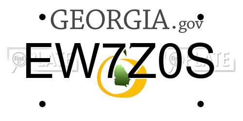 EW7Z0S Georgia License Plate