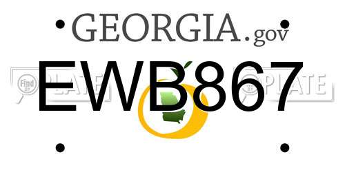 EWB867 Georgia License Plate