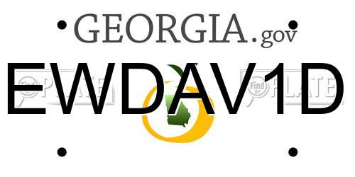 EWDAV1D Georgia License Plate