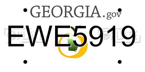 EWE5919 Georgia License Plate