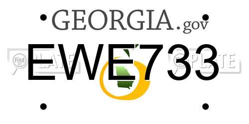 EWE733 Georgia License Plate