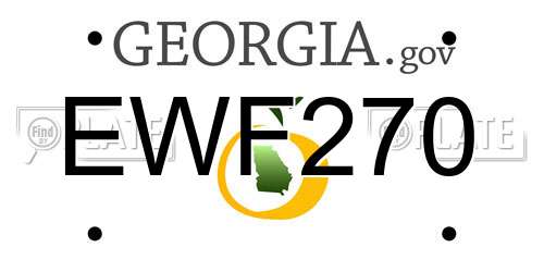 EWF270 Georgia License Plate