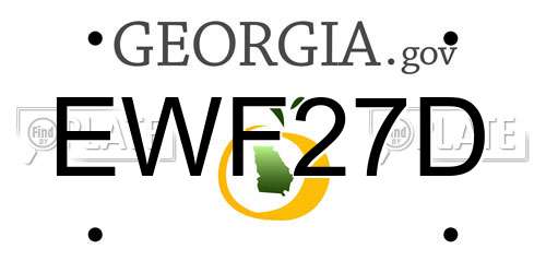 EWF27D Georgia License Plate