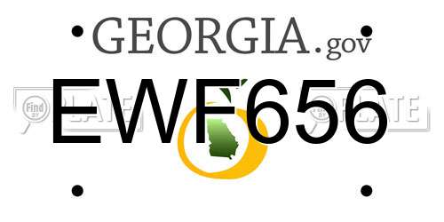 EWF656 Georgia License Plate