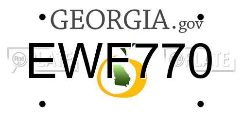 EWF770 Georgia License Plate