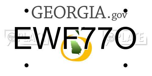 EWF77O Georgia License Plate