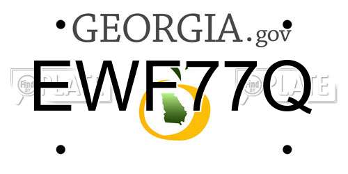 EWF77Q Georgia License Plate