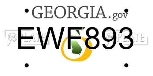 EWF893 Georgia License Plate