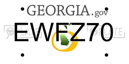 EWFZ70 Georgia License Plate