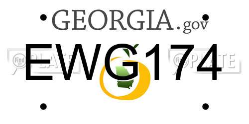 EWG174 Georgia License Plate
