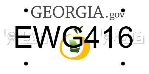 EWG416 Georgia License Plate