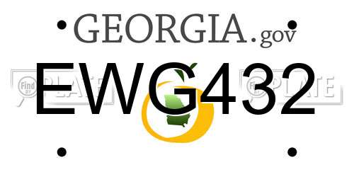 EWG432 Georgia License Plate