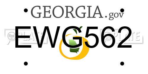 EWG562 Georgia License Plate