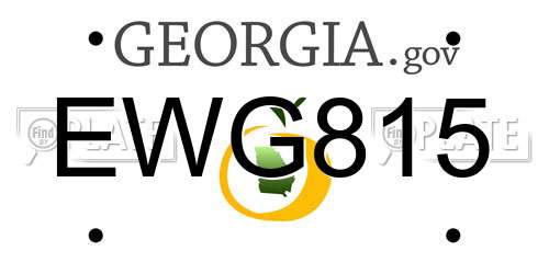 EWG815 Georgia License Plate